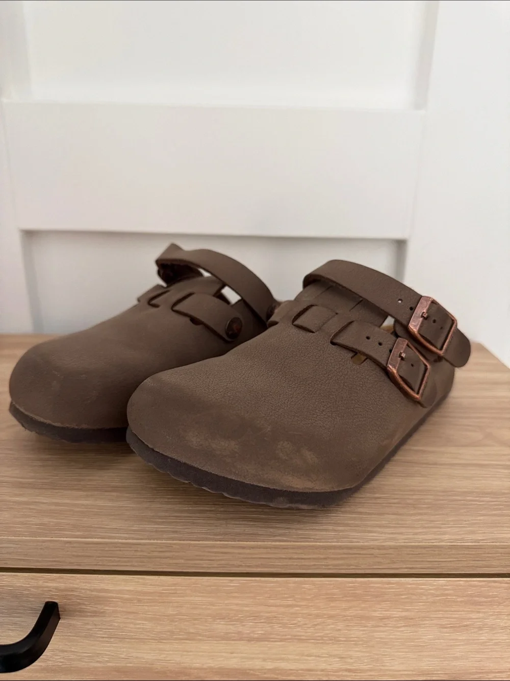 Birkenstock Kids Brown Double-Buckle Clog Sandals
